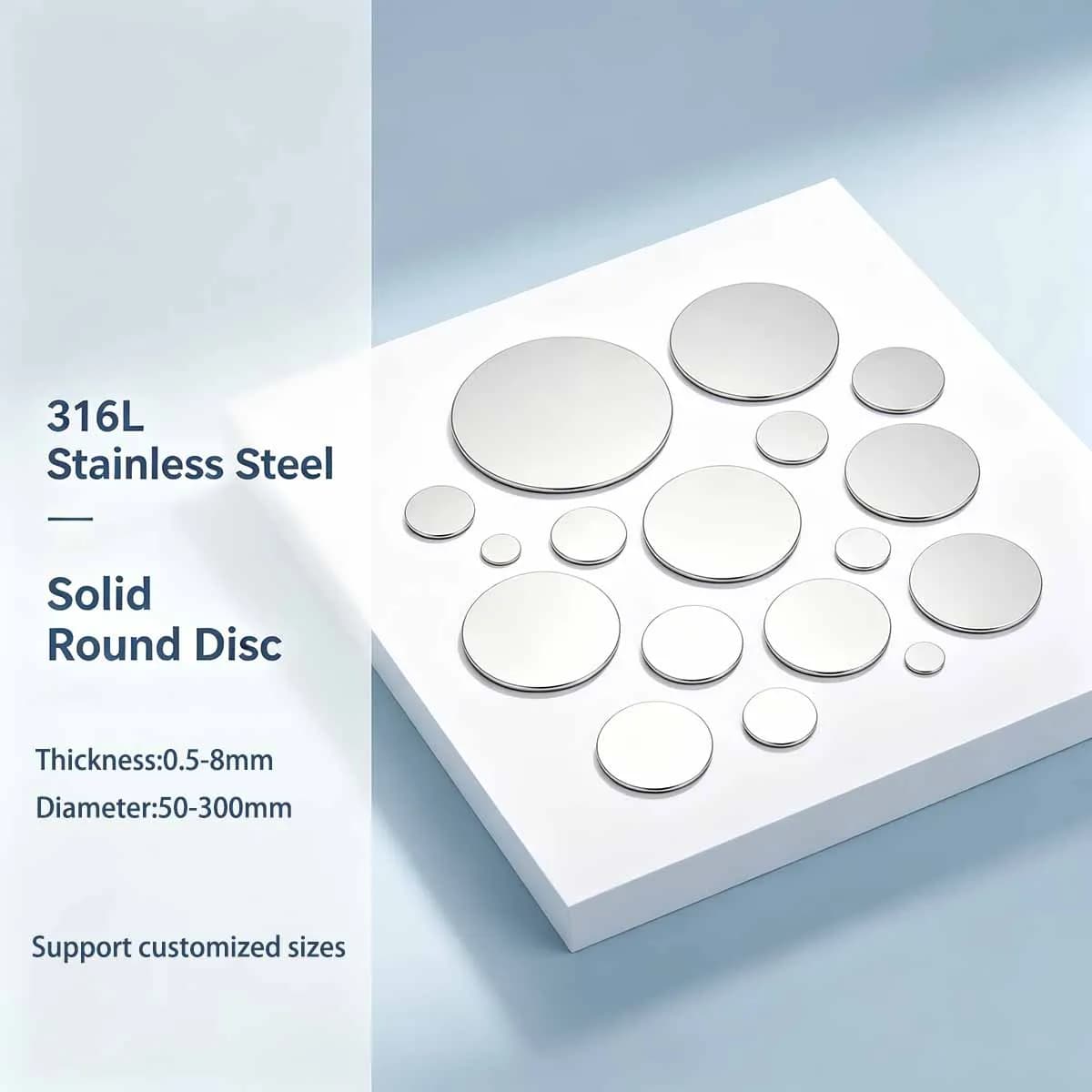 316L Stainless Steel Round Plate Square Steel Plate Laser Cutting Processing Customized Punching Welding Bending Thick0.5/1-8mm