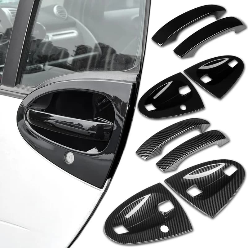 Exterior Car-styling Door Handle Scratch Protective Cover PC Door Bowl 3D Sticker Trims Accessories for Smart 451 Fortwo