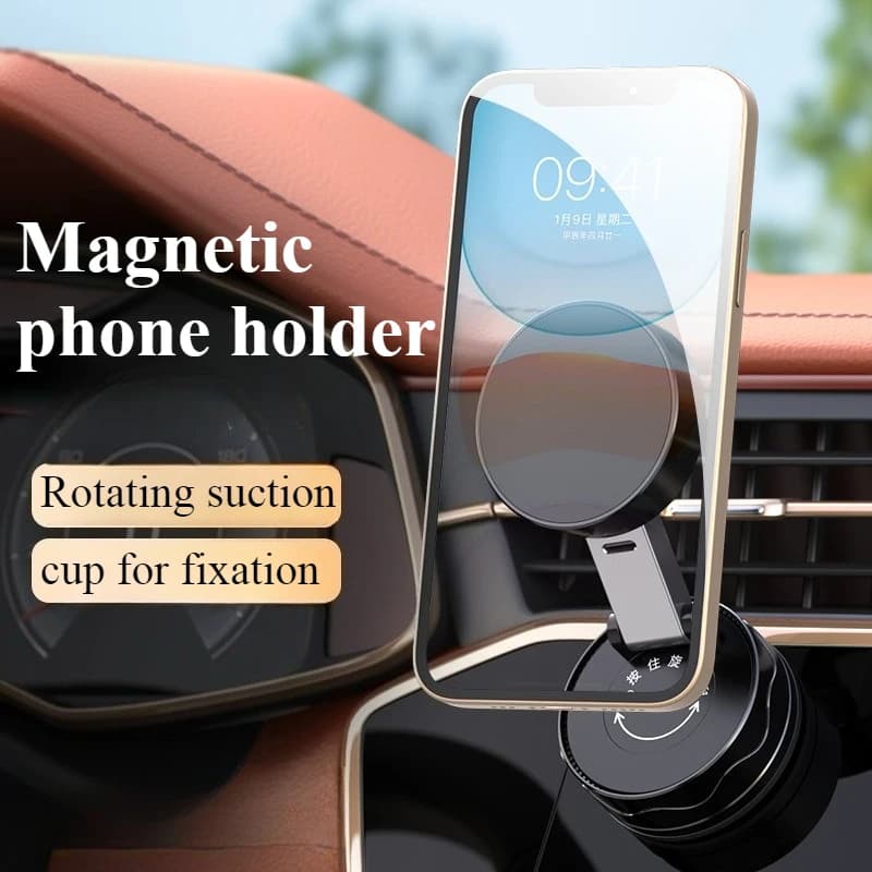 Vacuum Magnetic Suction Cup Phone Holder, Foldable and Easy To Store, Lazy Support Frame, Car and Home Dual-use Phone Holder