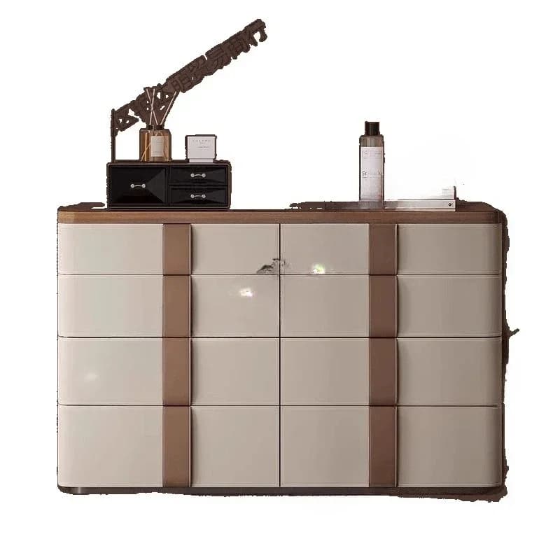 Eight bucket cabinet, saddle leather bedroom jewelry cabinet, cloakroom locker