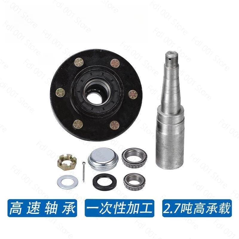 Trailer Axle Head Assembly Trailer Wheel Hub Habatou Half Axle Trailer RV Axle Accessories 2200 lbs (5-114.3)