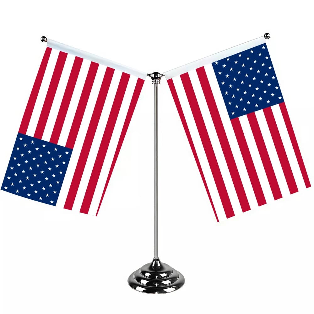 Aerlxemrbrae Metal Stand Desk Table  Flags 14*21cm  Desk Flag Of united states us usa american   US Desk Ornaments