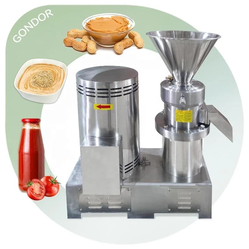 Pepper Sauce Grinder Silver Maker 50kg/H Peanut Butter Line Horizontal Colloid Mill for Tomato Emulsion