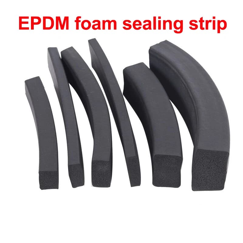 EPDM foam sponge rubber strip sealing strip black rubber strip distribution cabinet box black flat rubber rectangular square