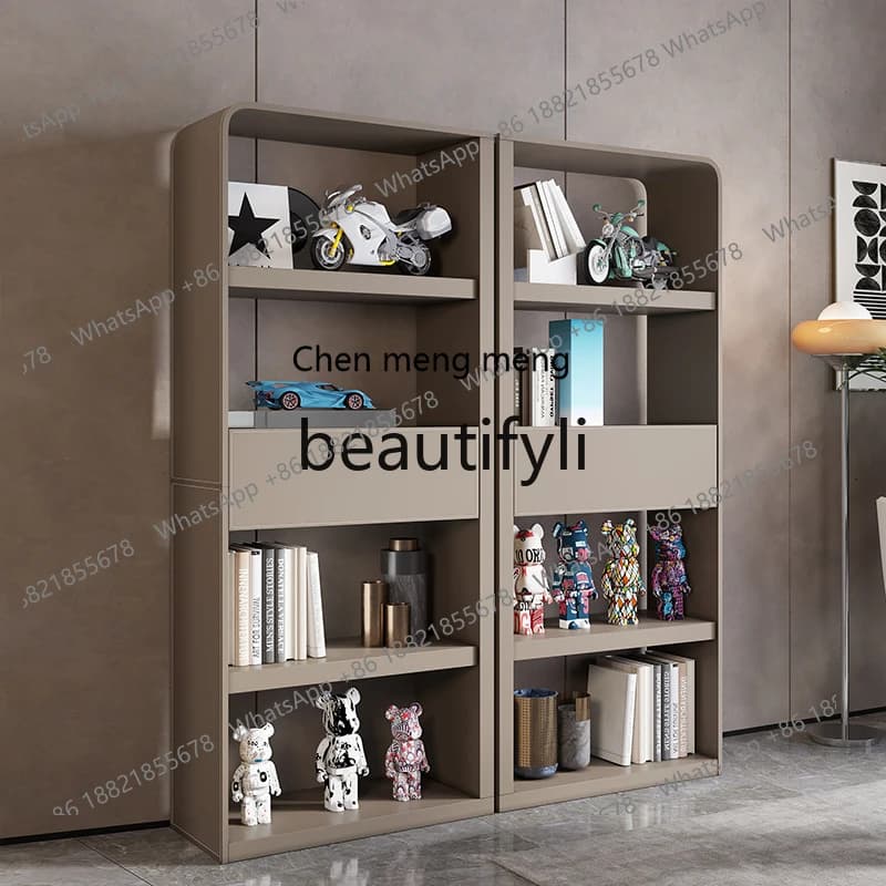 Minimalist bookcase Home study Combination bookshelf Storage cabinet Standing cabinet Display cabinet  R