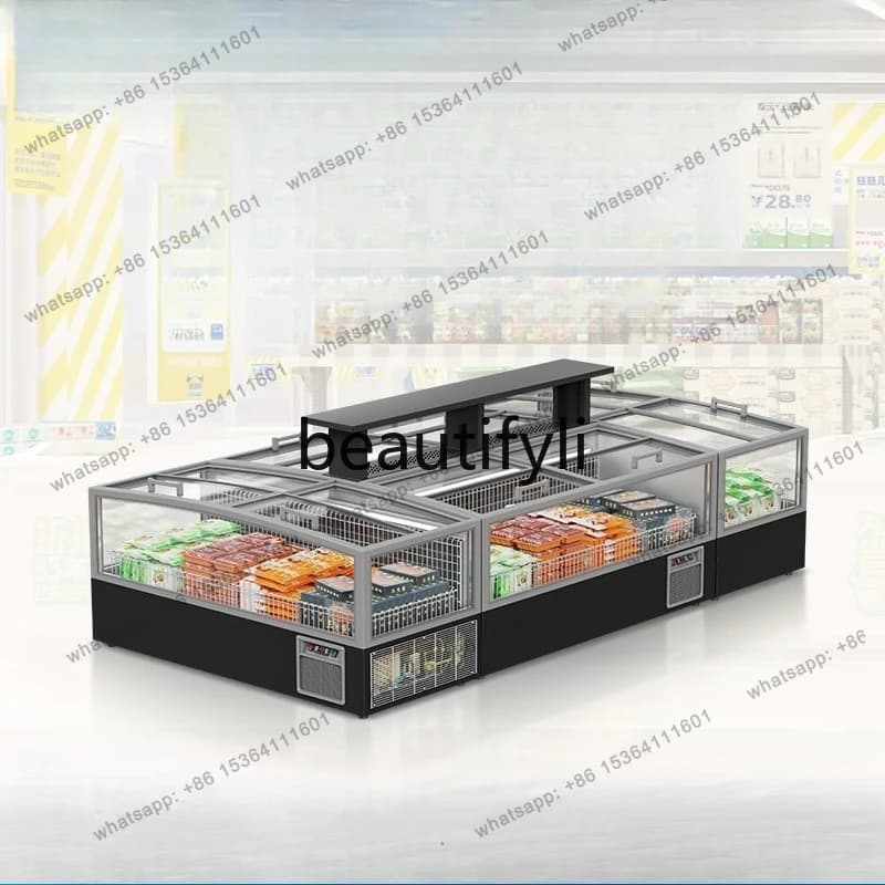 Supermarket High Window Frost-Free Combination Freezer Commercial Freezer Seafood Dumpling Quick-Frozen Food Horizontal Freezer