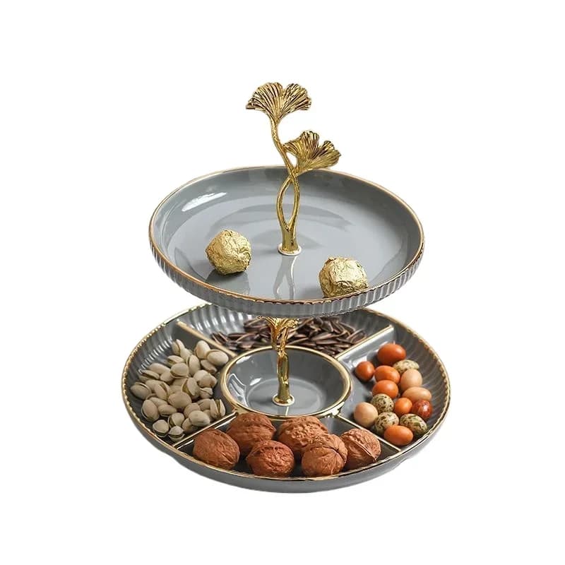Dessert ceramic ornament display rack, cold food tray, multi-layer fruit snack tray 799