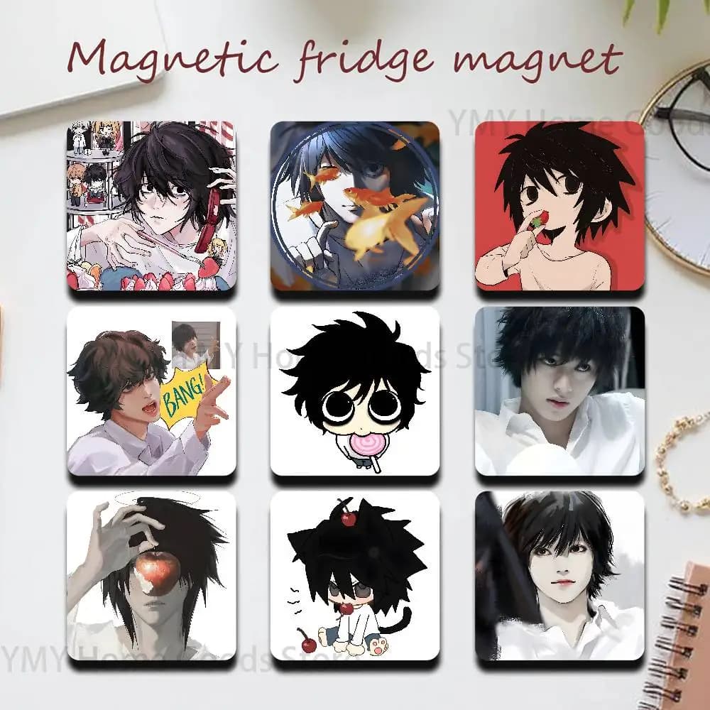 Cartoon L Lawliet New PVC Fridge Magnet for Cartoon Refrigerator Decor For Child Magnetic Toy