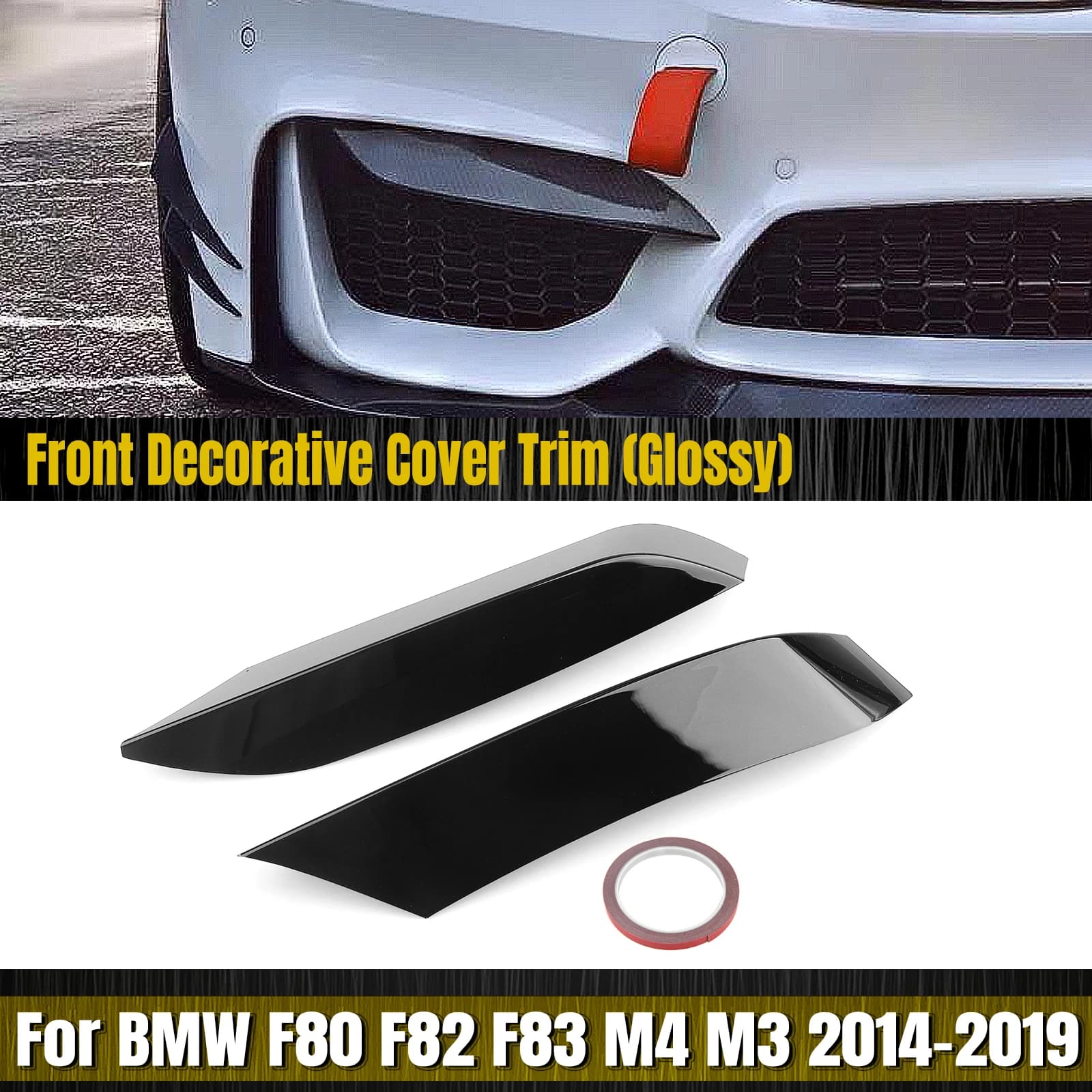 Front Bumper Side Air Vent Splitter Trim For BMW F80 M3 F82 F83 M4 2014-2020 Intake Frame Upper Spoiler Cover Canard Brow