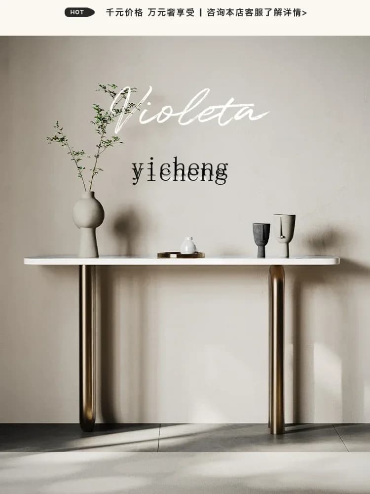 v9.7-light luxury entrance table rock slab modern simple strip case wall decoration end view table entry entrance entrance table