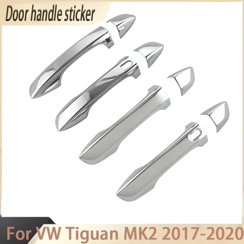 Chrome Door Handle Cover Trim Sticker Overlays Car Styling Accessories For Volkswagen New VW Tiguan MK2 2017-2020