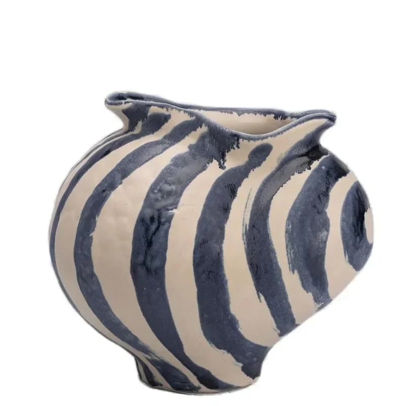 Wabi Sand antique small conch ceramic vase home model room pottery pot hand-painted big belly flower arrangement table