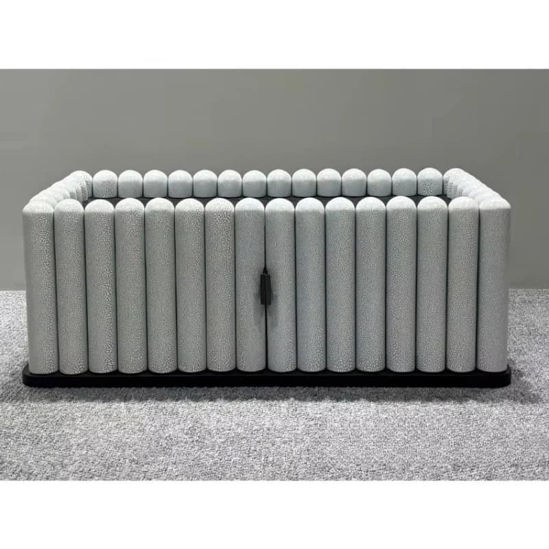 Gray textured bubble columnar modern groove cylindrical storage drawer home living room coffee table