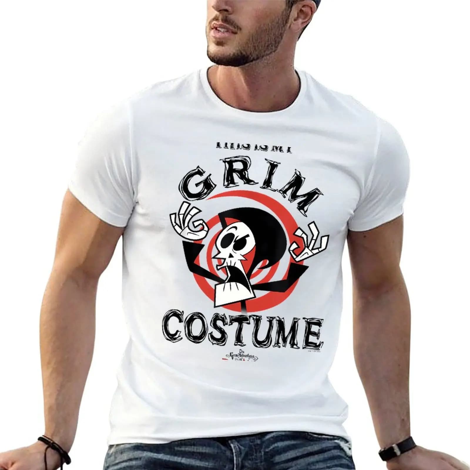 The Grim Adventures Of Billy & Mandy Halloween Grim Costume T-Shirt vintage anime shirt graphics mens plain t shirts