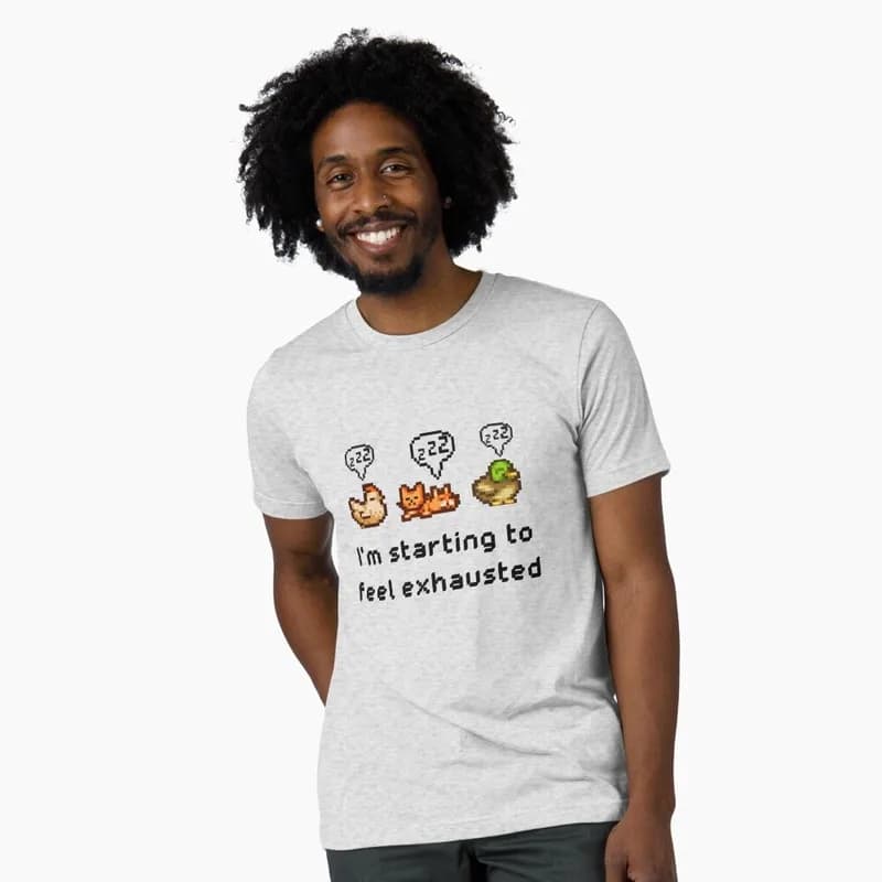 Chicken Stardew Valley Videogame Gift t shirt for RPG Gamer 100% cotton Short sleeve Graphic Clothes Cartoon tee US Size S-6XL