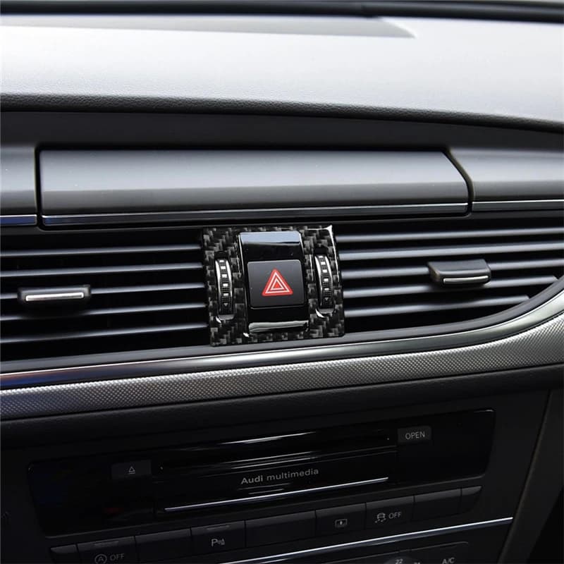 For Audi A6 A7 2012 2013 2014 2015 2016 2017 2018 Carbon Fiber Warning Light Sticker Cover Trim Car Styling Interior Accessories