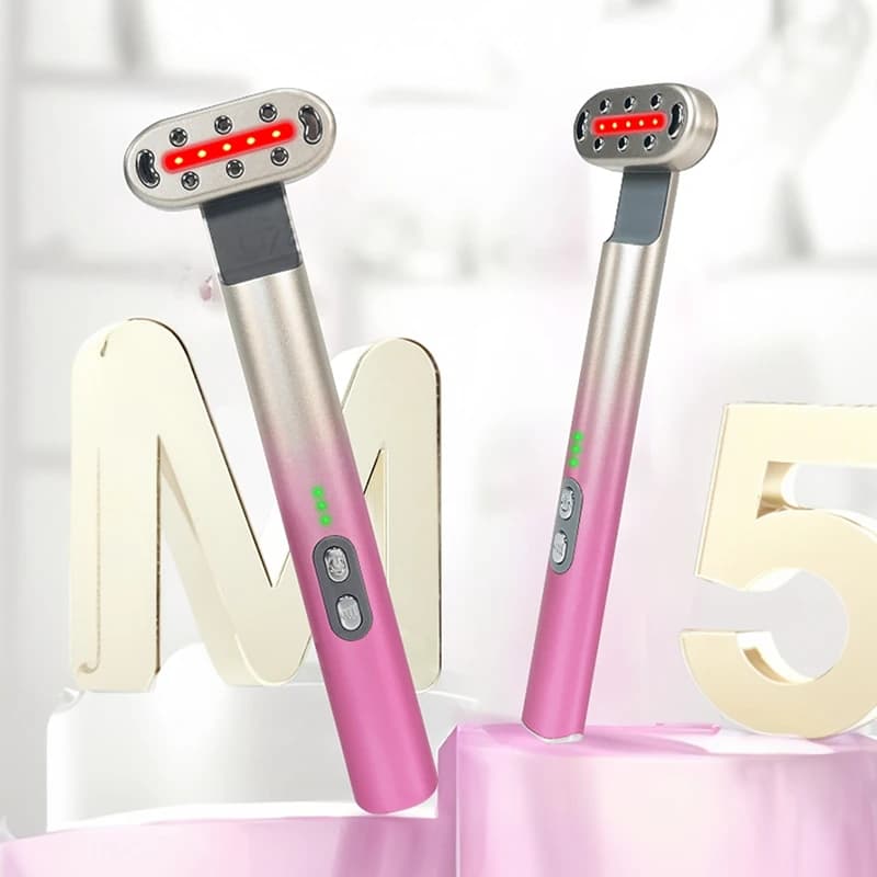Facial Skin Tightening Fading Wrinkles Dark Circles Handheld Light Emitting Diode 7 Color Beauty Stick Eye Massager