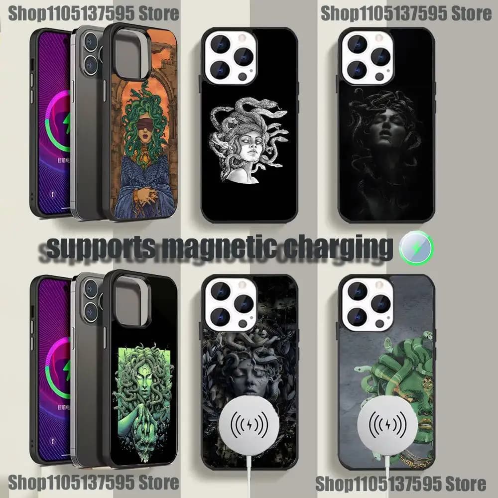 Medusa Greek Mythology  Phone Case For iPhone 17,16,15,14,13,12,11,Pro,Max,Plus,Mini,SE4,E Magnetic Magsafe Wireless Charging