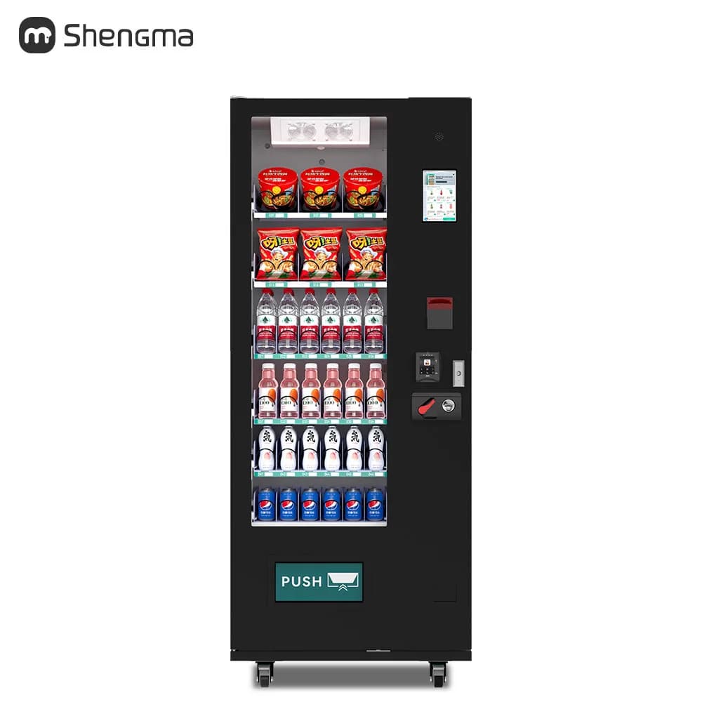 Black Slim Vending Machine Snack Beverage Cans Beverage Vending Machines