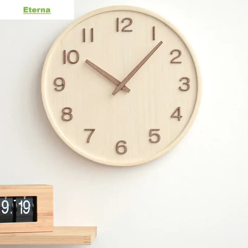 Japan Style Silent Wooden Wall Clock Retro Minimalist for Living Room Home Decor
