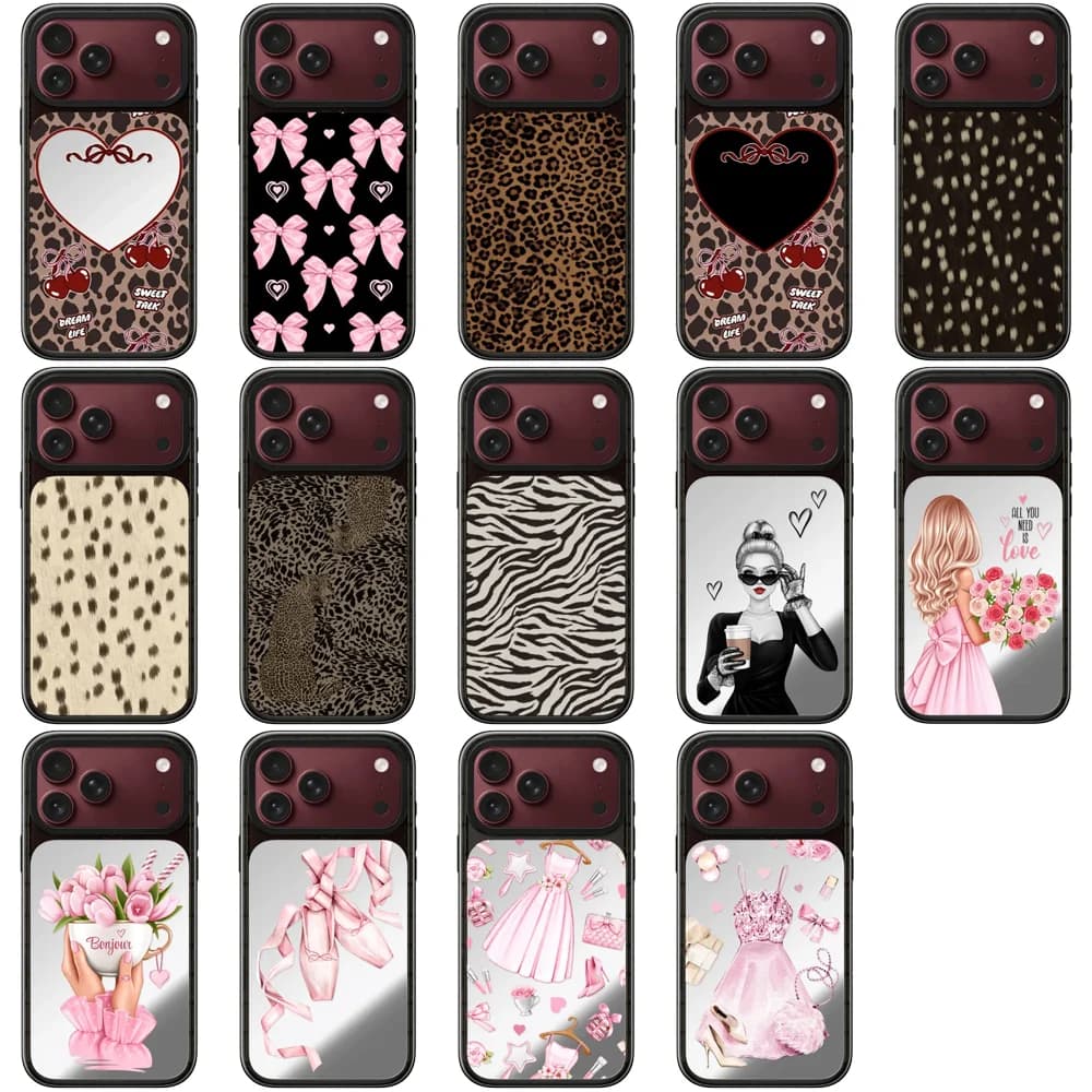 609159 Glaze / Mirror Surface Acrylic Black Border Magnetic Impact Cover for IPhone 17 18 Pro Max Case for IPhone 17Pro