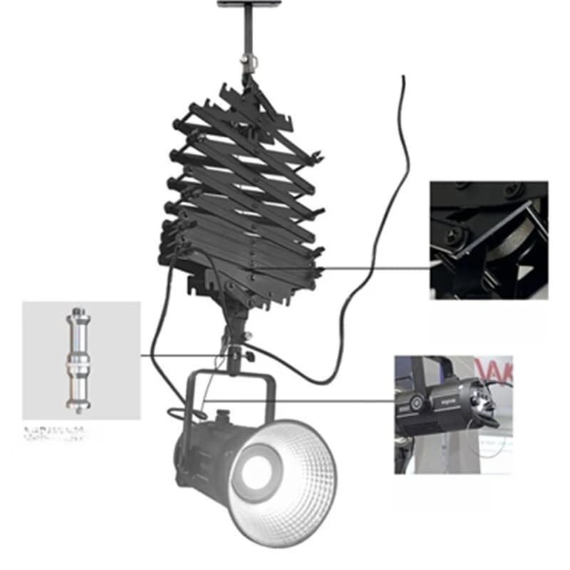 Photography flash, ceiling light bracket, ceiling hanging light bracket, telescopic arm, indoor fixed wall hanging wall