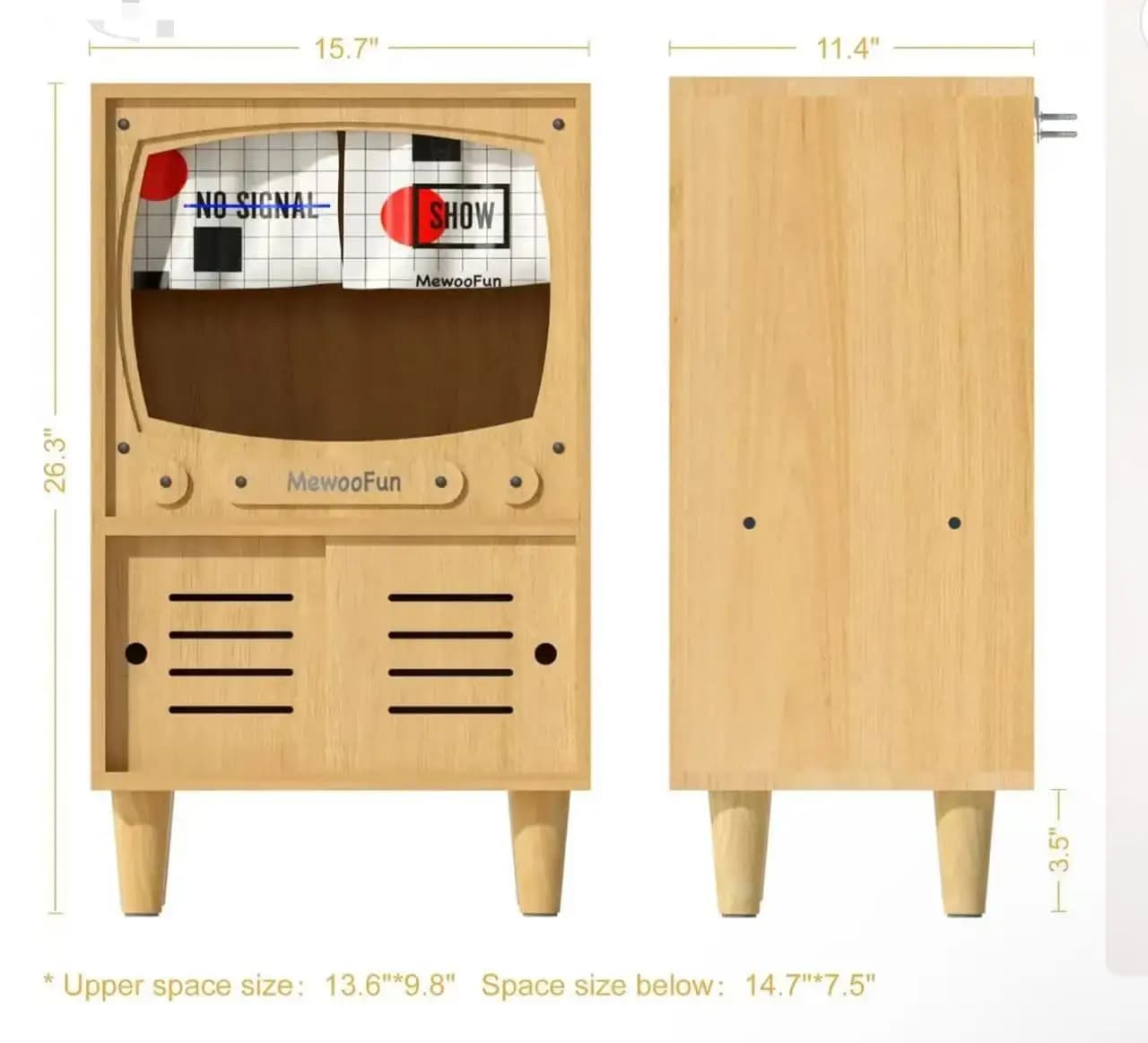 Idao Double-layer Solid Wood Bedside Cabinet Integrated Double-layer cat Furniture Cabinet Closed-style Suitable for All Seasons