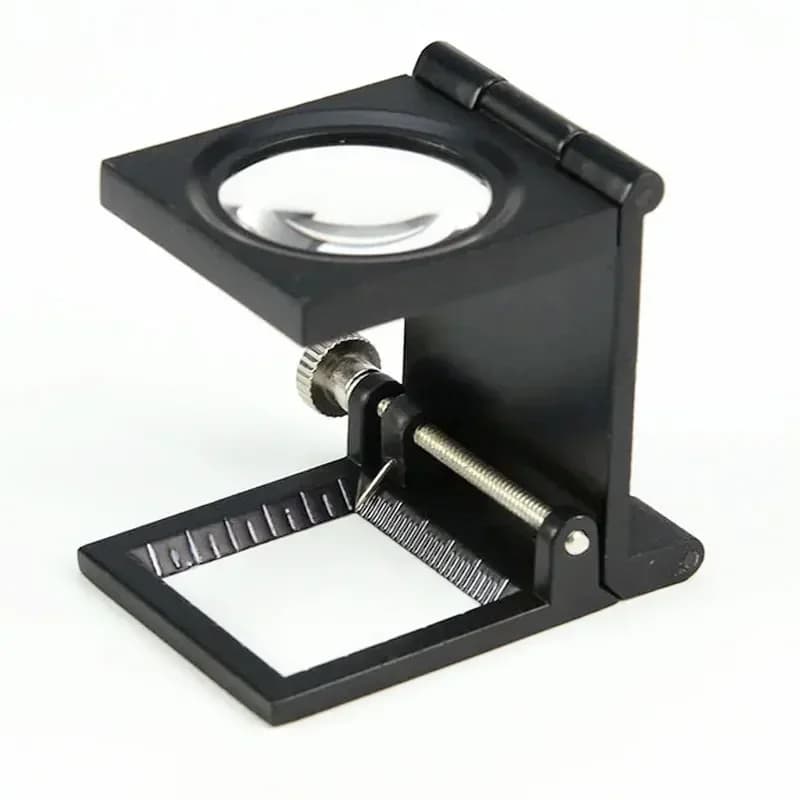 2PC 8X Scaled Magnifier Foldable Textile Inspection Maintenance Magnifying Glass Metal Linen Tester Loupe with Scales