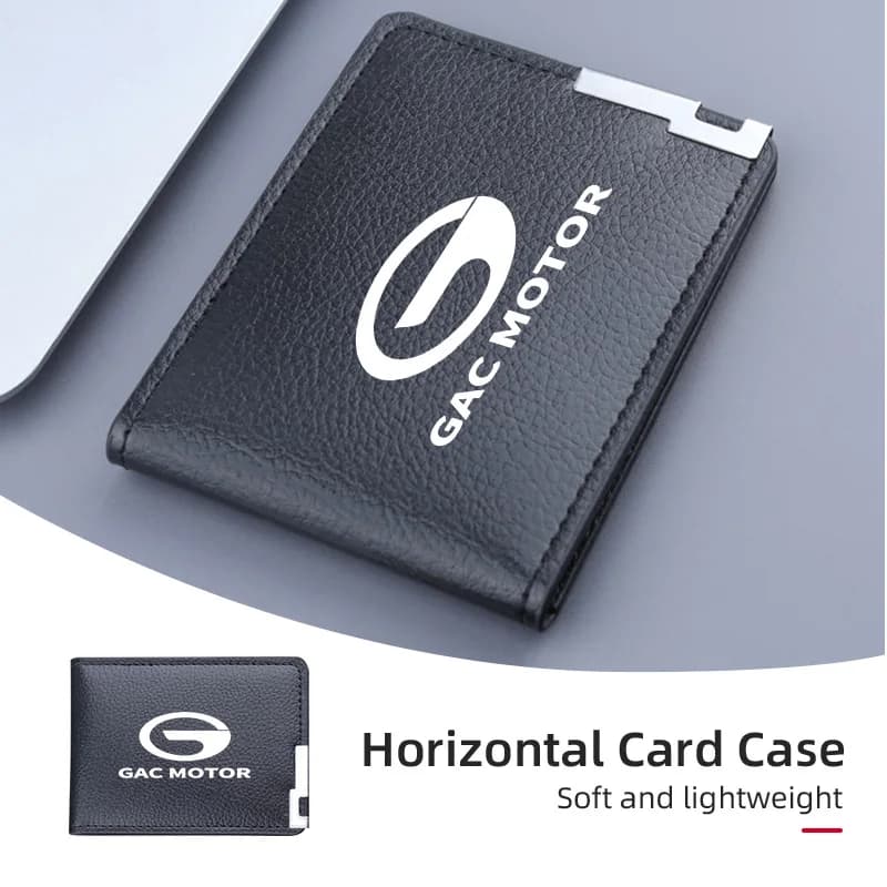 PU Leather Car Credit Card Holder Wallet Coin Purse Auto Accessories For GAC trumpchi GS3 GS4 GS5 GS8 Ga3 Ga4 Ga5 Ga6 Ga8