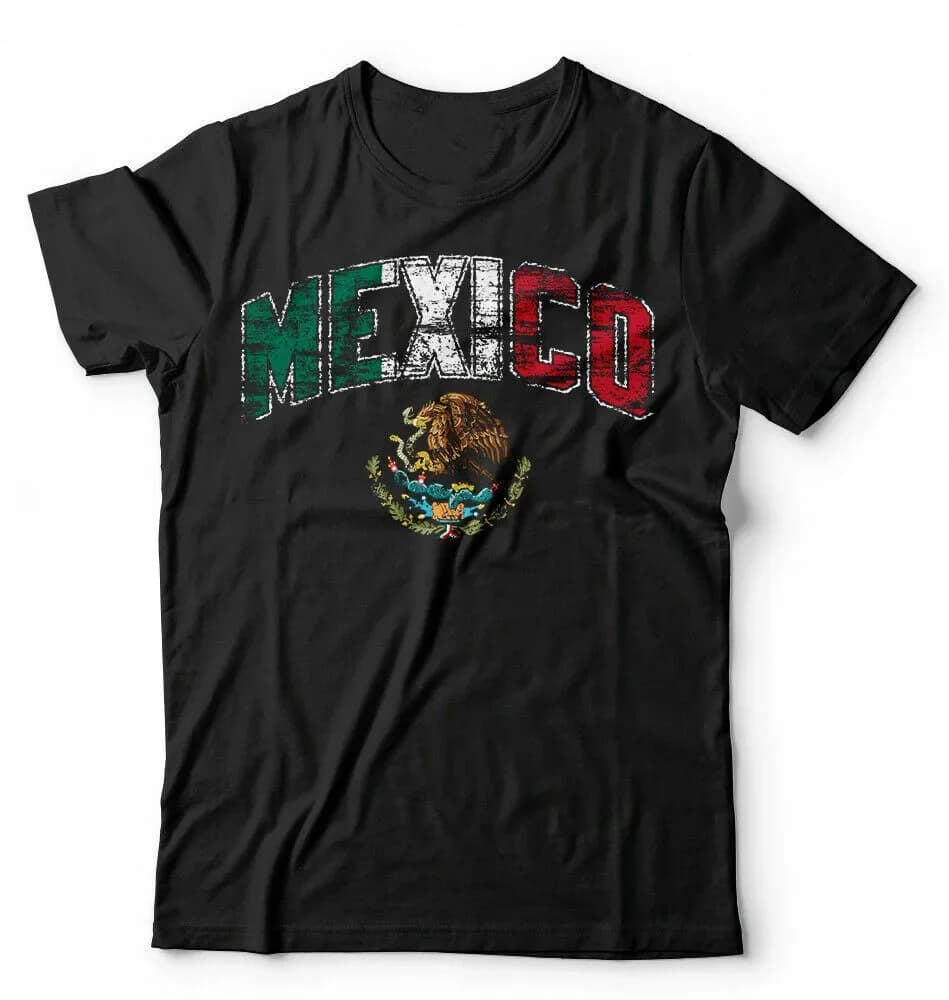 Mexican Heritage National Flag Eagle Coat of Arms T-Shirt. Summer Cotton Short Sleeve O-Neck Mens T Shirt New S-3XL