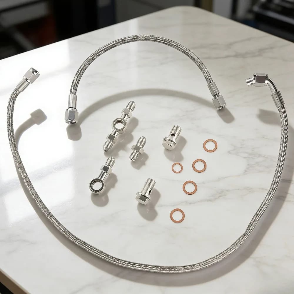 New Turbo Oil Feed Line Kit Accessory Upgrade Replacement For Subaru AVCS, Mitsubishi TD04 TD05 TD06 02-06 WRX