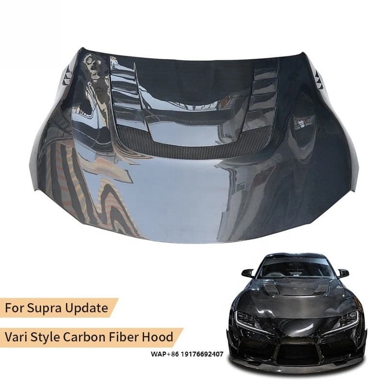 Car Racing Exterior Tuning Vari Style Carbon Fiber Engine Hood Cover for Supra