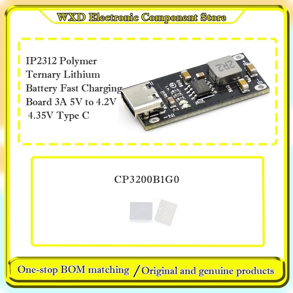 CP3200B1G0 IP2312 Polymer Ternary Lithium Battery Fast Charging Board 3A 5V to 4.2V 4.35V Type C