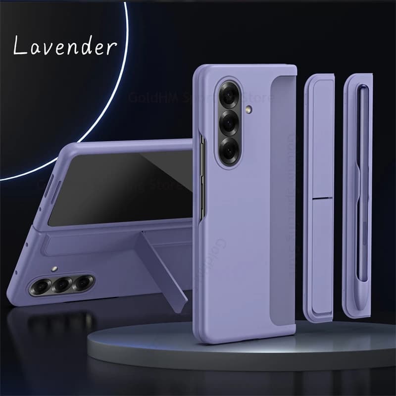 2 in 1 Magnetic S Pen Holder Kickstand Case For Samsung Z Fold 7 6 5 4 3 Invisible Bracket Book Stand Cover For Galaxy Z Fold7 6