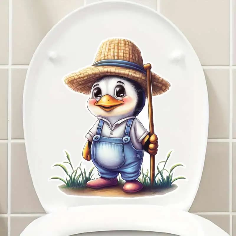 Cute Penguin Stickers Decoration for Living Room, Wall, Bedroom, Toilet and Home Decor Waterproof Decals S1006