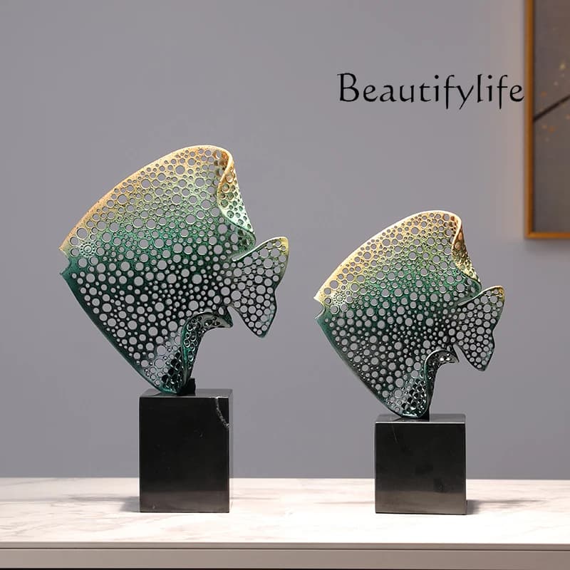 Every year, there are more than fish ornaments, living room metal high-end TV cabinet, entrance wine cabinet decorations, housew