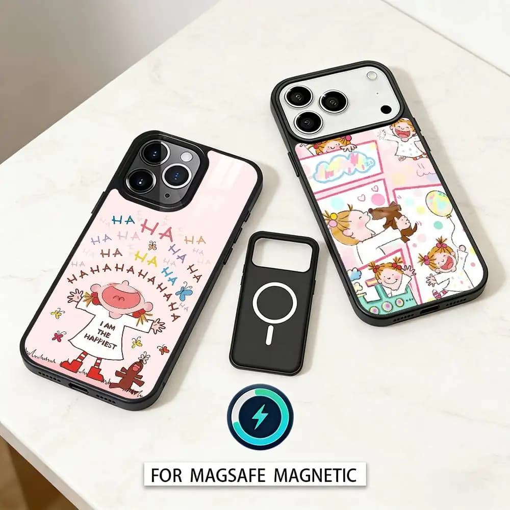 Cute Cartoon Art COCO-chanS Phone Case For iPhone17,16,15,14,13,12,Pro,Max,Magnetic For Magsafe Wireless Charging
