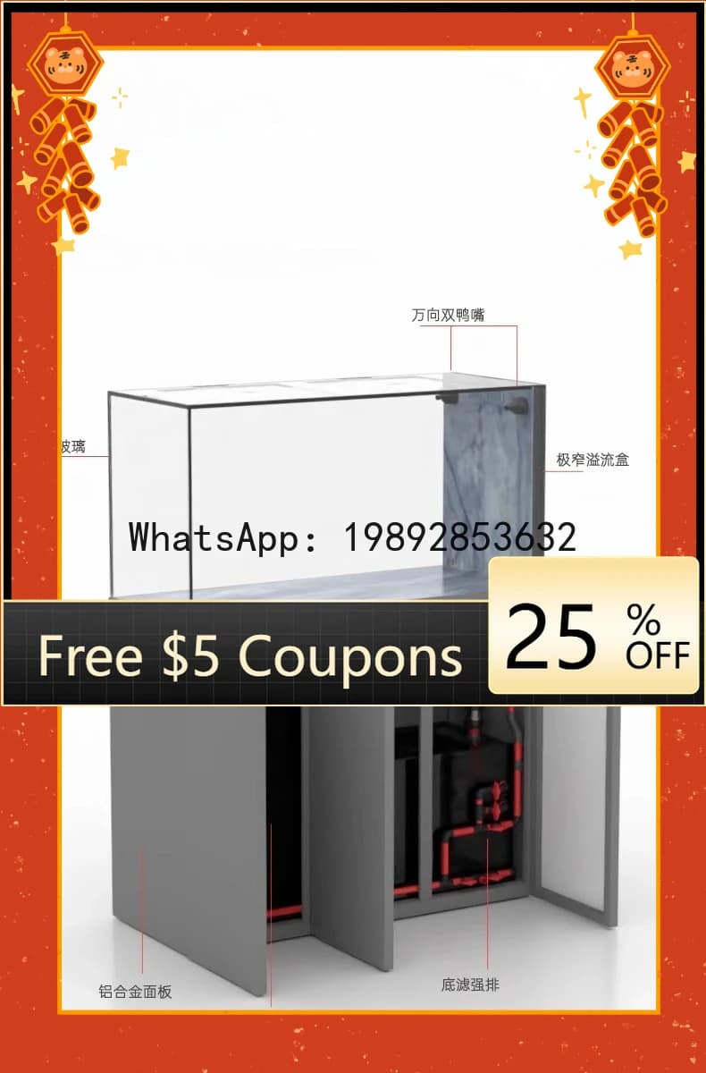 BB new white office ecological bottom filter integrated fish tank household living room