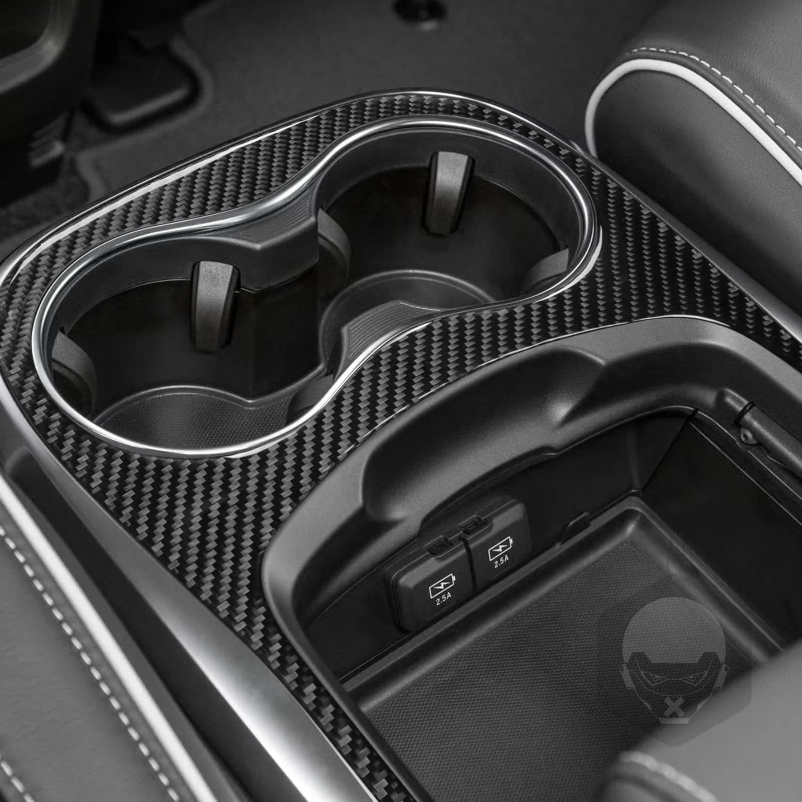 For Acura MDX 2014–2020 Second row Water Cup Holder Panel Real Soft Carbon Fiber Car Interior Accessories Decorative Stickers