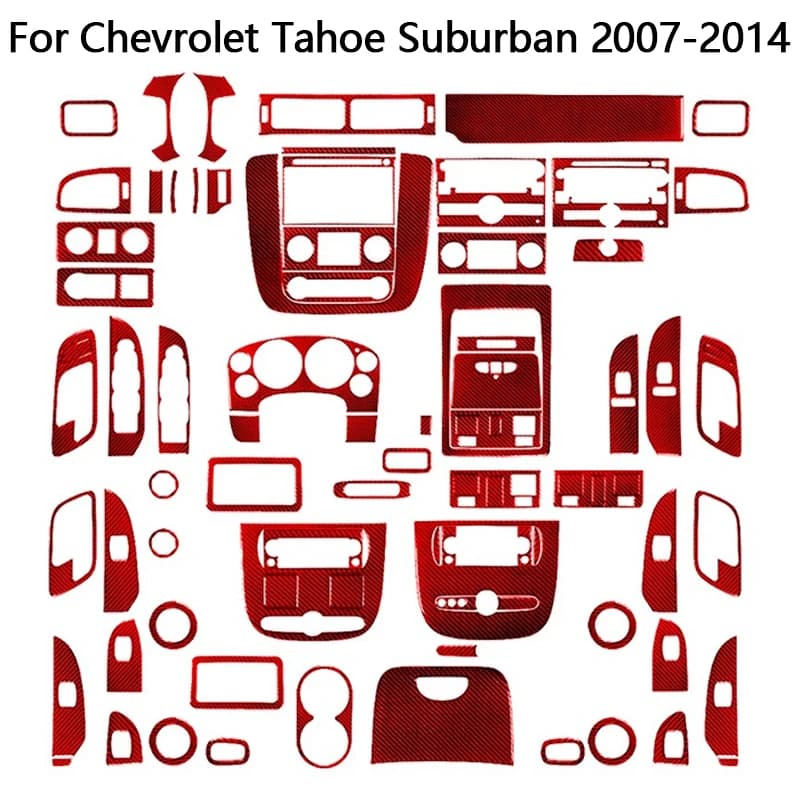 For Chevrolet Tahoe/Suburban 2007 2008 2009 2010 2012 2013 2014 Carbon Fiber Red Stickers Car Interior Decorative Accessories