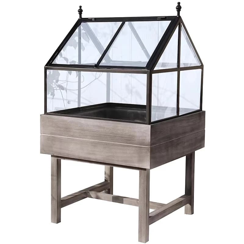 Glass solid wood flower house, gardening conservatory, sun room, flower stand, indoor antifreeze plant landscape house
