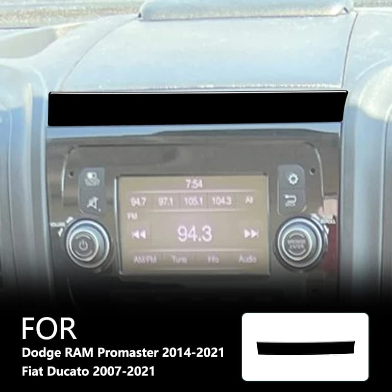 Center Control Screen Upper Brand New ABS Gloss Black Stickers For Dodge RAM Promaster 2014-2021 Fiat Ducato 2007-2021