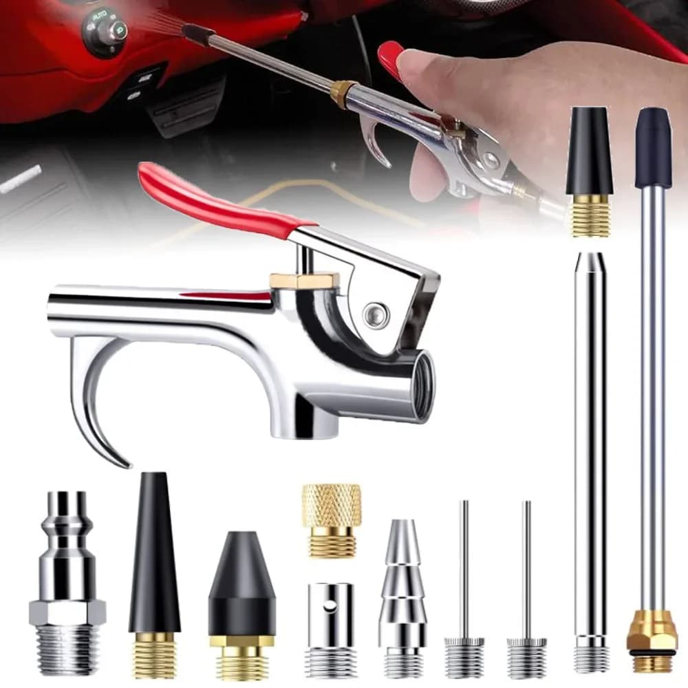 13 Pcs Air Tool Dust Compressor Nozzle Blow Gun Accessory Duster Cleaning Kit Pneumatic Parts Air Compressor Blower Kit