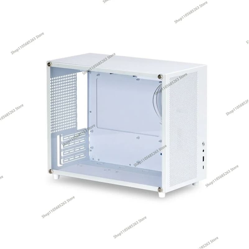 All Aluminum White Chassis Side Transparent Graphics Air Cooled Mini Desktop PC Case