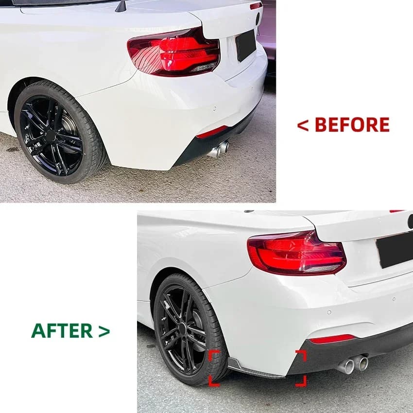 Car Rear Bumper Lip Side Diffuser Spoiler Splitter Carbon Fiber ABS Body Kits For BMW 2 Series F22 F23 M Sport 2015-2019