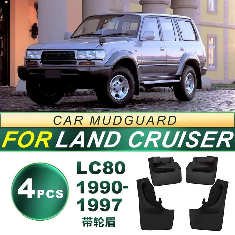 For Toyota Land Cruiser LC80 1990-1997 FZJ80 4500 Mud Flaps Splash Guards With Fender Flares Soft Rubber Durable