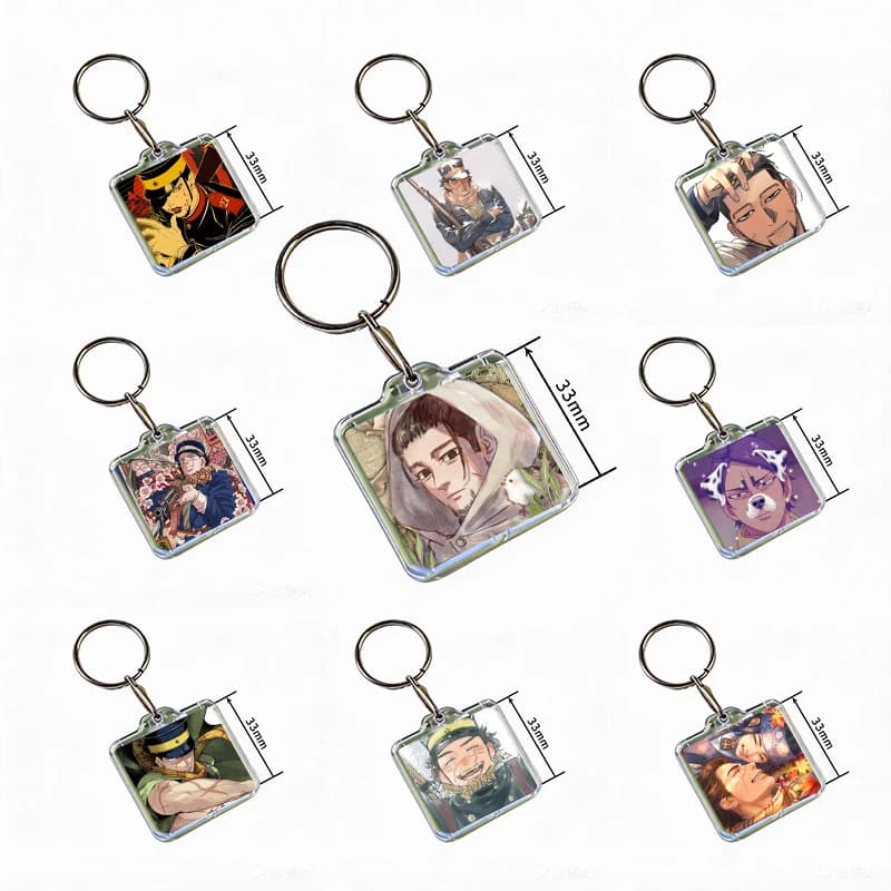 Anime G-Golden Kamuy Acrylic Keychain Handmade Hanging Ornaments for Clothes Backpack Decoration Accessories Gifts with Friends