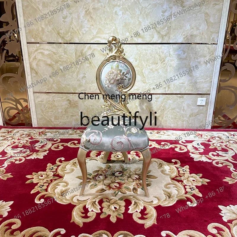 French solid wood fabric embroidery dressing stool makeup stool simple dressing table household2936