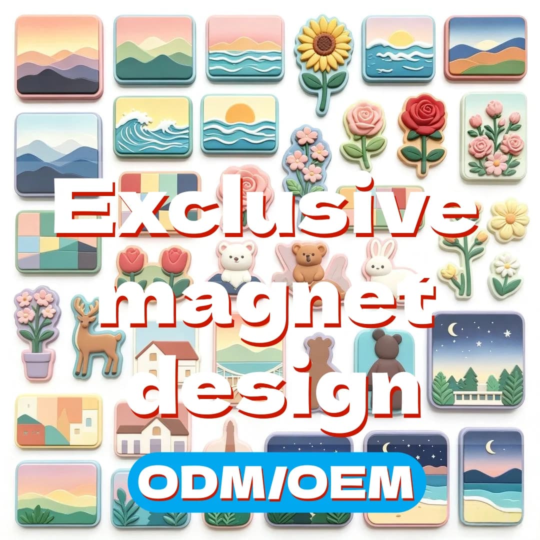 PVC Refrigerator With Magnets Cute Refrigerator Magnets Flower Animal Mountain Seaside Custom Travel Fridge Souvenir