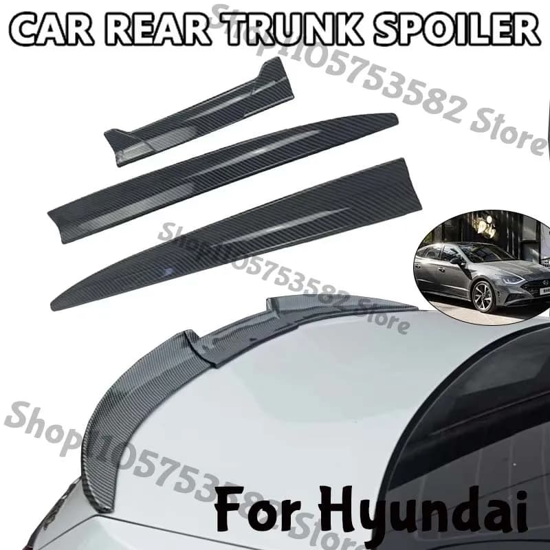 3Pcs DIY Cuttable Rear Trunk Spoiler Roof Wing Matte Black Universal Car Spoiler For Hyundai Sedan Hatchback Modification